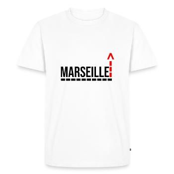 Marseille ville Française Provence - T-shirt Premium bio Homme - blanc - Devant - Nico (187cm)