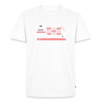 porte-conteneurs rose - T-shirt Premium bio Homme - blanc - Devant - Nico (187cm)