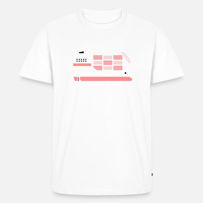 containerschiff pink - Männer Premium Bio T-Shirt - Weiß
