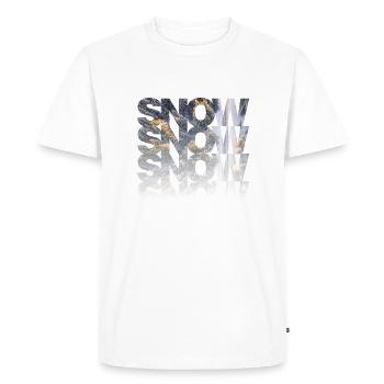 Snow Snow Snow Snow | Neige neige neige neige - T-shirt Premium bio Homme - blanc - Devant - Nico (187cm)