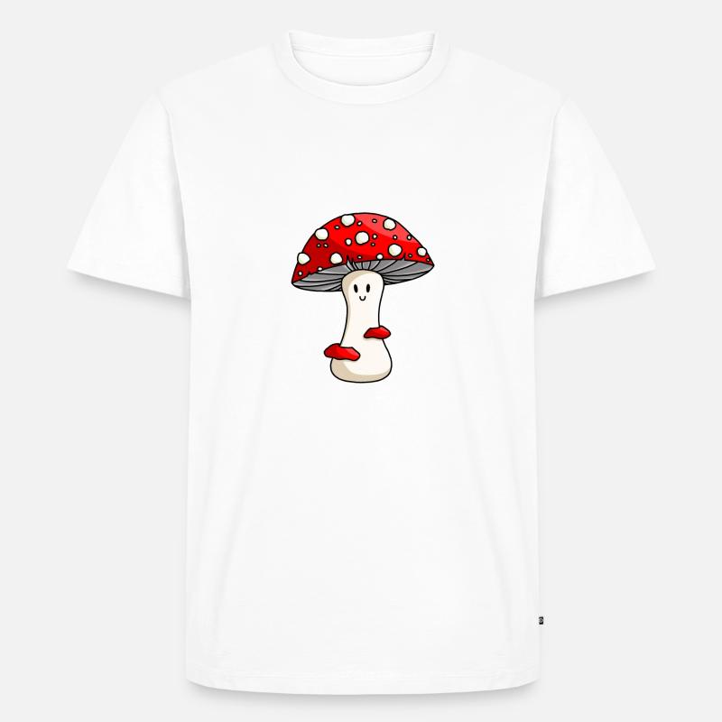 Glücklich rot Toadstool - Männer Premium Bio T-Shirt - Weiß