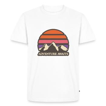Adventure Awaits - Men's Premium Organic T-Shirt - white - Front - Nico (187cm)