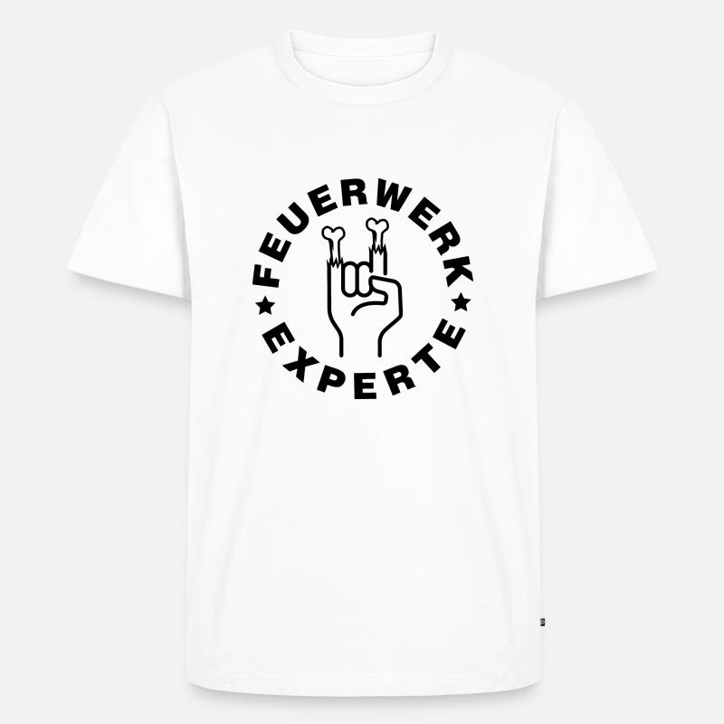 Feuerwerk Experte Finger Explosion - Männer Premium Bio T-Shirt - Weiß
