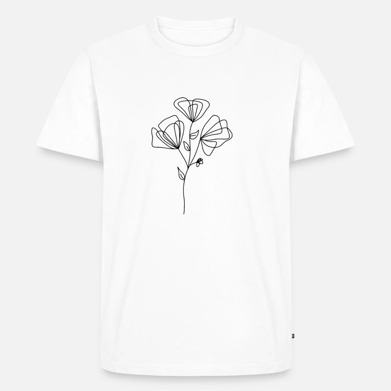Blumen Geschenkidee - Männer Premium Bio T-Shirt - Weiß