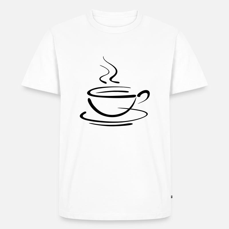 Kaffee-Tasse - Männer Premium Bio T-Shirt - Weiß