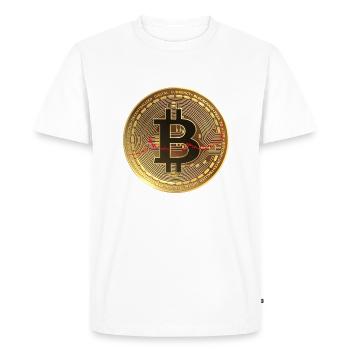 Le bitcoin - T-shirt Premium bio Homme - blanc - Devant - Nico (187cm)
