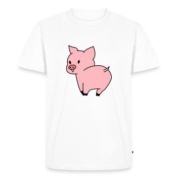 Cute Pig - Men's Premium Organic T-Shirt - white - Front - Nico (187cm)