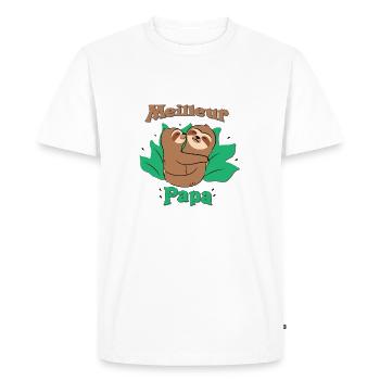 Meilleur Papa - T-shirt Premium bio Homme - blanc - Devant - Nico (187cm)