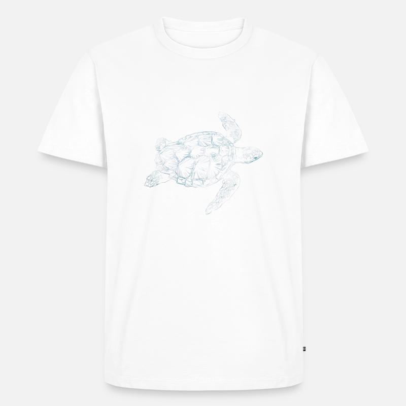 Wavey Turtle - Männer Premium Bio T-Shirt - Weiß