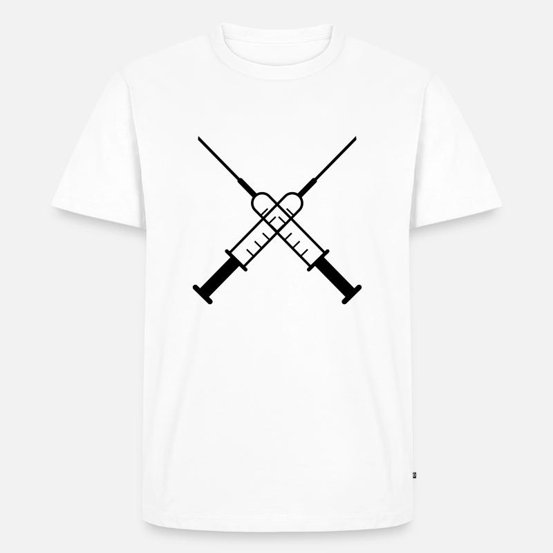 Spritzen als Vektor - Männer Premium Bio T-Shirt - Weiß
