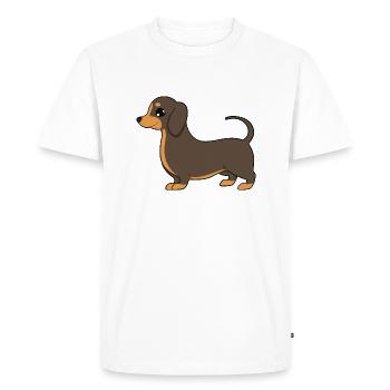 dachshund - Men's Premium Organic T-Shirt - white - Front - Nico (187cm)