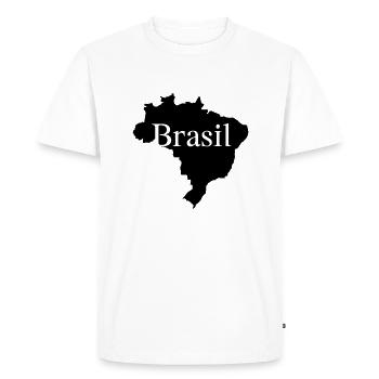 Brésil Amérique du Sud Rio de Janeiro Carte Amazone - T-shirt Premium bio Homme - blanc - Devant - Nico (187cm)