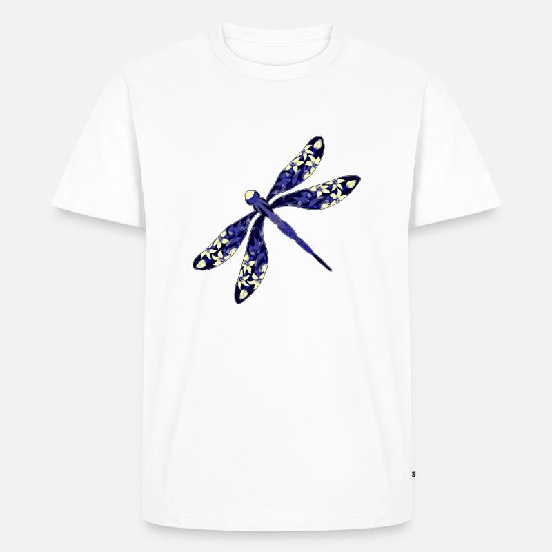 Libelle - Männer Premium Bio T-Shirt - Weiß