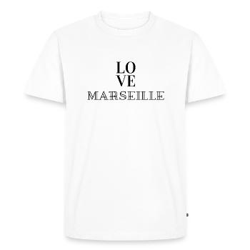 Love marseille - T-shirt Premium bio Homme - blanc - Devant - Nico (187cm)