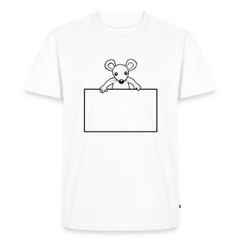 Shield with mouse - Men's Premium Organic T-Shirt - white - Front - Nico (187cm)