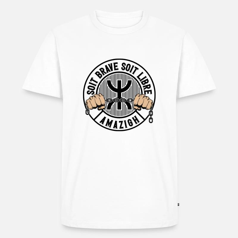 Entweder mutig oder frei. Amazigh. - Männer Premium Bio T-Shirt - Weiß