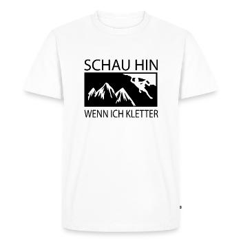 Bouldering Climbing Climbing - Men's Premium Organic T-Shirt - white - Front - Nico (187cm)