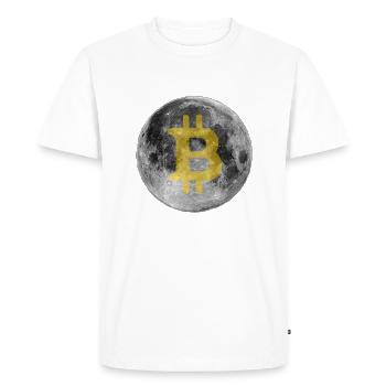 Bitcoin Moon - Men's Premium Organic T-Shirt - white - Front - Nico (187cm)