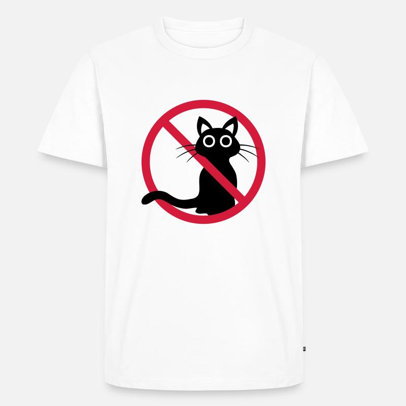 Schwarze Katze verboten - Männer Premium Bio T-Shirt - Weiß