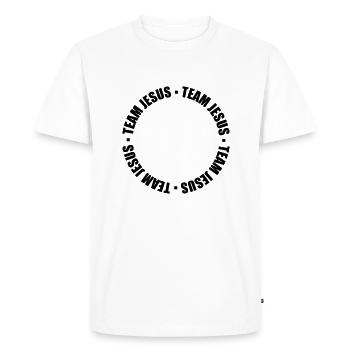 Texte de l’anneau Jésus - T-shirt Premium bio Homme - blanc - Devant - Nico (187cm)