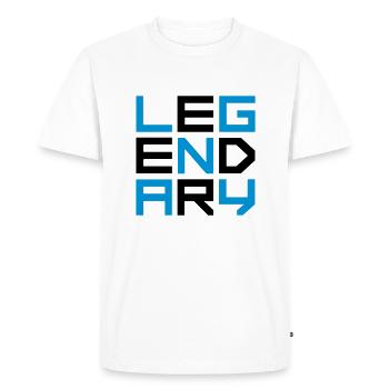 Legendary Square Logo - Men's Premium Organic T-Shirt - white - Front - Nico (187cm)