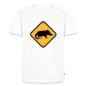 Opossum Danger Shield - Men's Premium Organic T-Shirt - white - Front - Nico (187cm)
