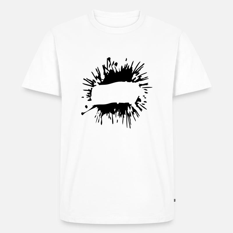 Text einfügen Klecks - Männer Premium Bio T-Shirt - Weiß