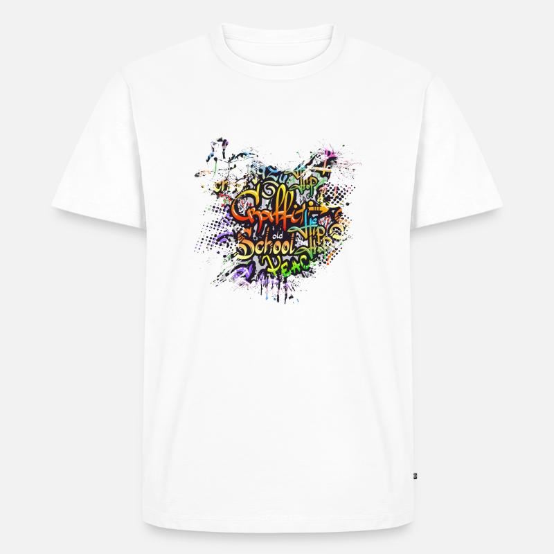Graffitti - Männer Premium Bio T-Shirt - Weiß