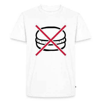 Forbidden to eat burgers - Men's Premium Organic T-Shirt - white - Front - Nico (187cm)