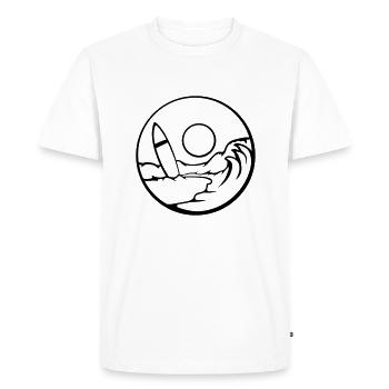 Plage Surfboard Wave - T-shirt Premium bio Homme - blanc - Devant - Nico (187cm)