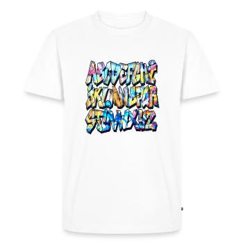 Alphabet graffiti - T-shirt Premium bio Homme - blanc - Devant - Nico (187cm)