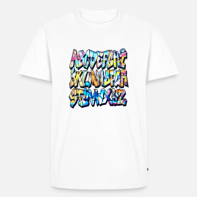 Graffiti-Alphabet - Männer Premium Bio T-Shirt - Weiß