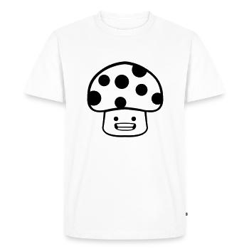 Mushroom Comic - Men's Premium Organic T-Shirt - white - Front - Nico (187cm)