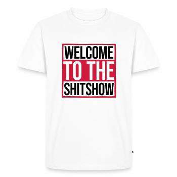 Drôle de dire Shitshow - T-shirt Premium bio Homme - blanc - Devant - Nico (187cm)