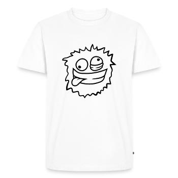 Visage Monstre poilu - T-shirt Premium bio Homme - blanc - Devant - Nico (187cm)
