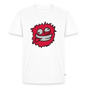 Visage de monstre poilu - T-shirt Premium bio Homme - blanc - Devant - Nico (187cm)