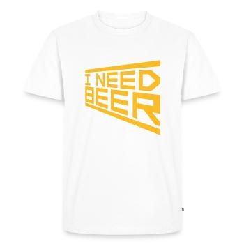 I Need Beer - Men's Premium Organic T-Shirt - white - Front - Nico (187cm)