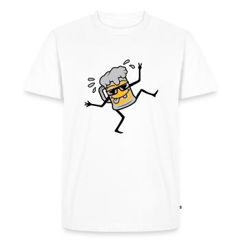 Dancing Cool Party Bière - T-shirt Premium bio Homme - blanc - Devant - Nico (187cm)