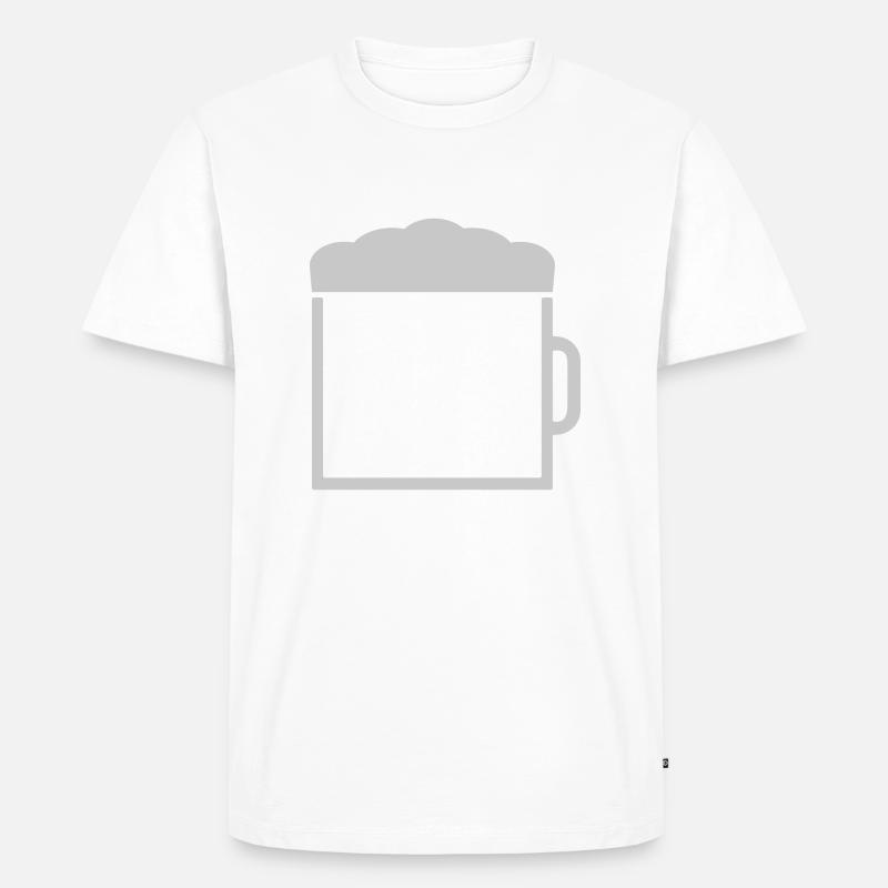 Text Rahmen Bierglas Krug - Männer Premium Bio T-Shirt - Weiß