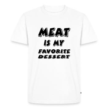 Viande - T-shirt Premium bio Homme - blanc - Devant - Nico (187cm)