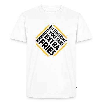 Exercice Extra Fries Citation - T-shirt Premium bio Homme - blanc - Devant - Nico (187cm)