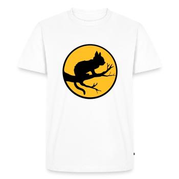 Black Cat Moon Tree - Men's Premium Organic T-Shirt - white - Front - Nico (187cm)
