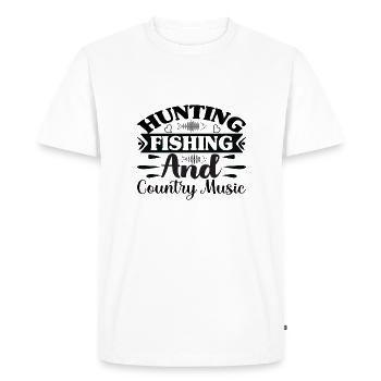 Chasse, pêche et musique country - T-shirt Premium bio Homme - blanc - Devant - Nico (187cm)