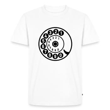 Dial Vintage Phone Call Retro Technologie - T-shirt Premium bio Homme - blanc - Devant - Nico (187cm)