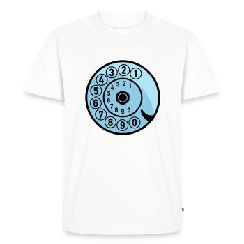 Dial Vintage Phone Call Retro Technologie - T-shirt Premium bio Homme - blanc - Devant - Nico (187cm)