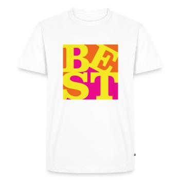 Best WordPlay original art 4 - Men's Premium Organic T-Shirt - white - Front - Nico (187cm)