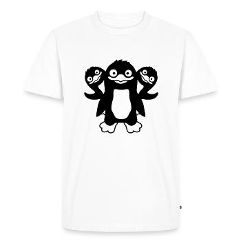 Amis 3 pingouins drôles - T-shirt Premium bio Homme - blanc - Devant - Nico (187cm)