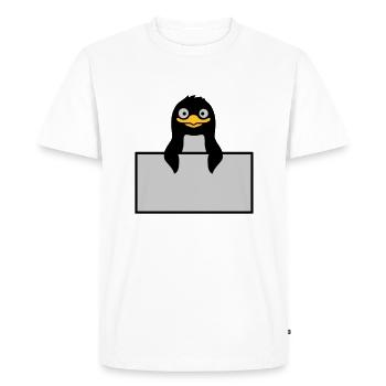 Alberner Penguin behind Schild - Men's Premium Organic T-Shirt - white - Front - Nico (187cm)