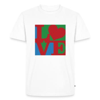Love WordPlay original art 5 - Men's Premium Organic T-Shirt - white - Front - Nico (187cm)