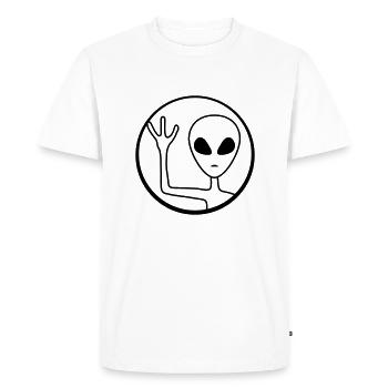 Cercle Alien vagues amicales - T-shirt Premium bio Homme - blanc - Devant - Nico (187cm)